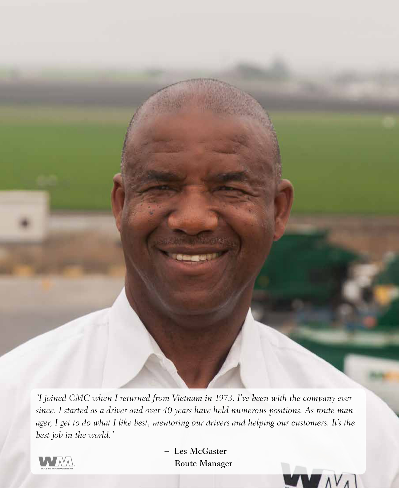 Monterey tab — Les McGaster, Route Manager, Vietnam veteran