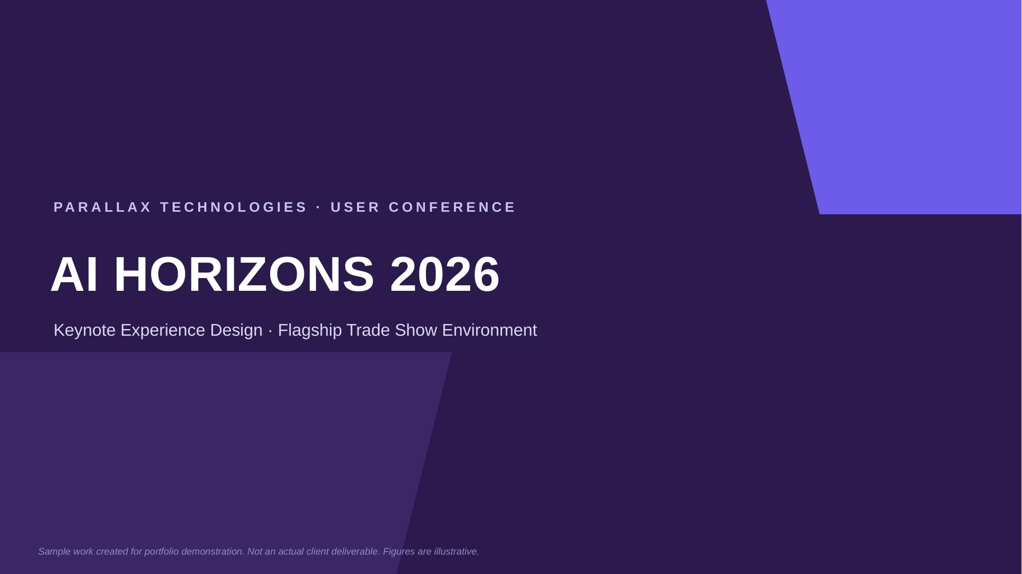 Parallax Technologies keynote recap deck cover, fictional brand