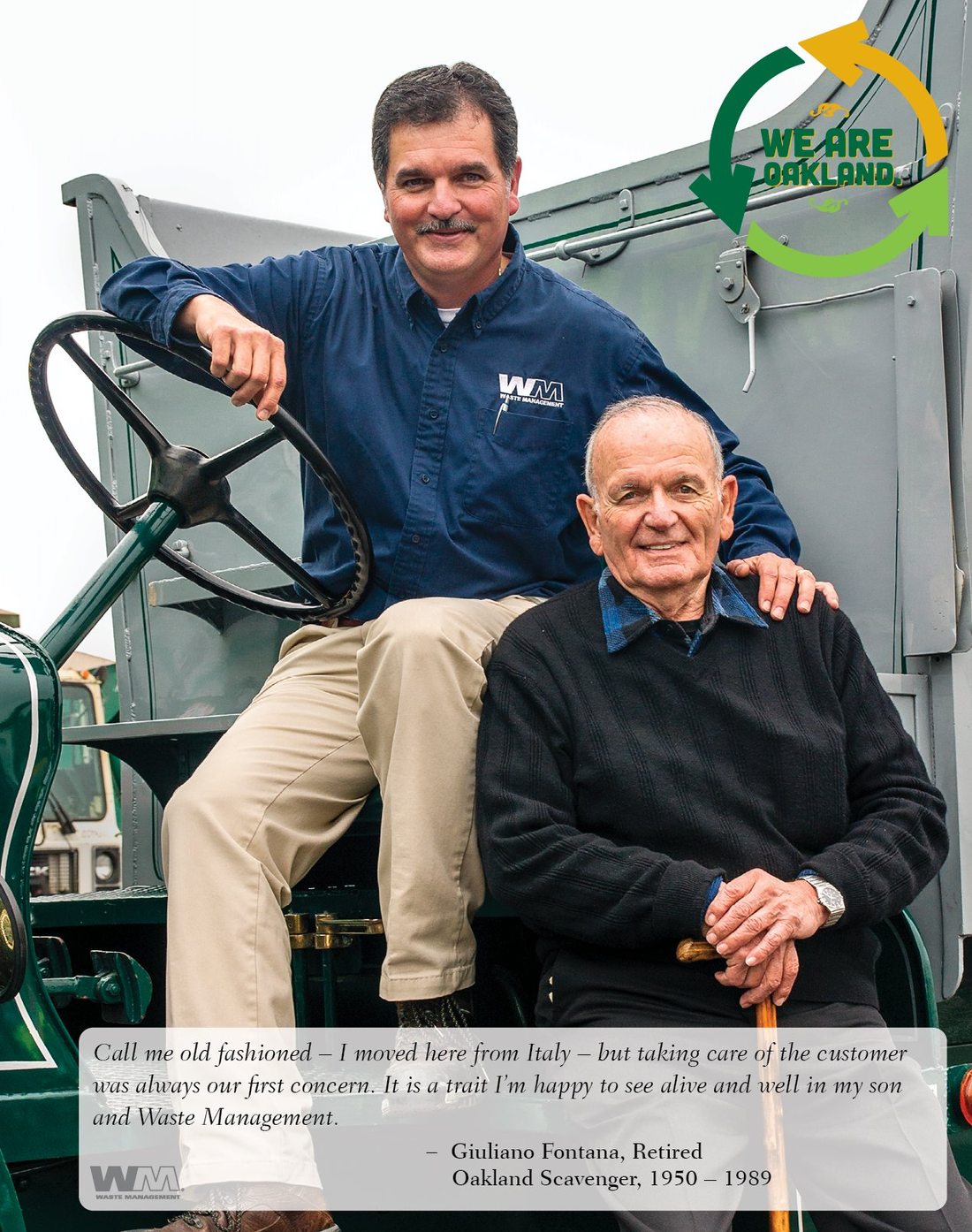 RFP tab — Giuliano Fontana and son on a vintage Oakland Scavenger truck