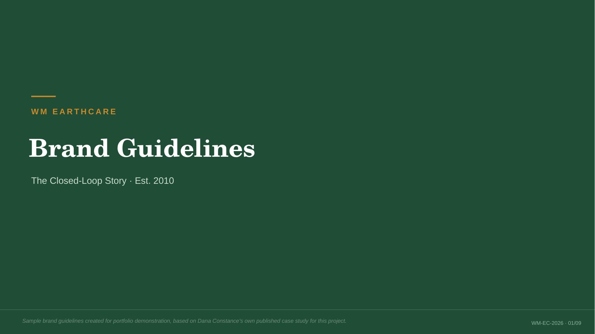 WM EarthCare brand guidelines deck cover